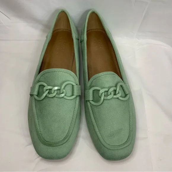 ASOS Design Mint Green Loafers with Chain Detail, size 9 - Picture 13 of 13